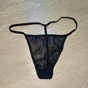 Black Sheer Thong